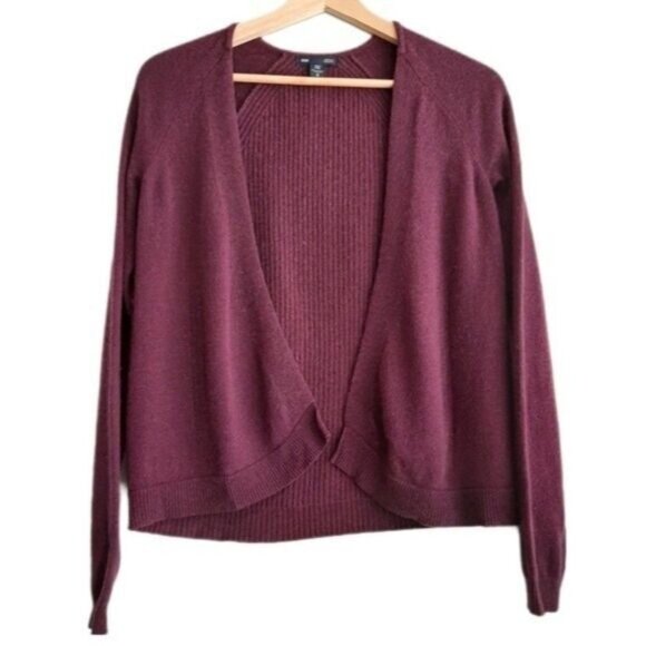 GAP 100% Cashmere Soft Open Front Cardigan Sweater Purple Sz XS - Picture 1 of 10